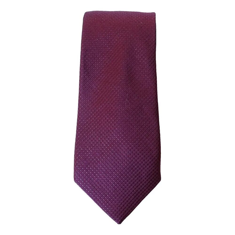 SEAN JOHN Burgundy Red Textured Unsolid Solid Silk Blend Classic Tie